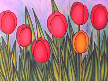 Œuvre contemporaine nommée « Les tulipes », Réalisée par STEPHANE CUNY