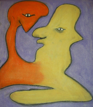 Œuvre contemporaine nommée « vieux couple », Réalisée par NATHALIE JOURDAN