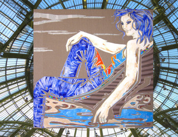 Œuvre contemporaine nommée « Bleu salé de Sabine », Réalisée par DELALEUF