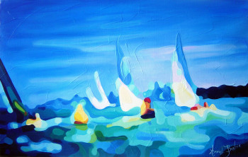 Œuvre contemporaine nommée « les voiliers », Réalisée par BANGIL BOULAIN