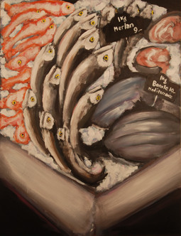 Œuvre contemporaine nommée « Etal de poissons », Réalisée par KAREN THOMAS