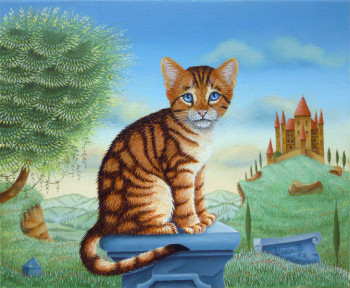 Œuvre contemporaine nommée « Le chaton perdu », Réalisée par BERNARD VERCRUYCE