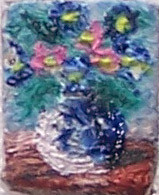 Œuvre contemporaine nommée « très rare peinture miniature à l'huile sur toile de lin de 1,1cm+1,5 cm 1 », Réalisée par SAUZE F