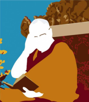 Œuvre contemporaine nommée « Dalai Lama », Réalisée par JEAN-CHRISTOPHE MASSINON