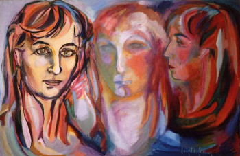 Œuvre contemporaine nommée « Triple portrait », Réalisée par BRIGITTE SIMON