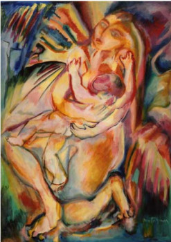 Œuvre contemporaine nommée « Maternité », Réalisée par BRIGITTE SIMON