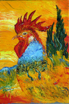 Œuvre contemporaine nommée « LE COQ DE VINCENT », Réalisée par MARIE-FRANCE BUSSET