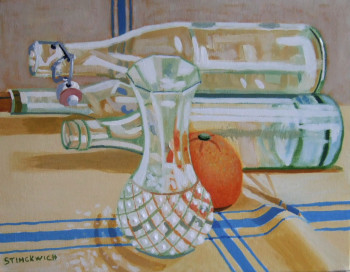 Œuvre contemporaine nommée « verre et orange », Réalisée par STINCKWICH