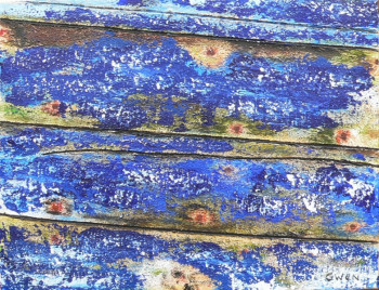 Œuvre contemporaine nommée « Coque bateau bleue & verte », Réalisée par GWEN