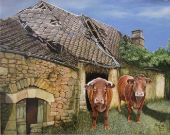Œuvre contemporaine nommée « Maison de vaches », Réalisée par HERBERT MAST