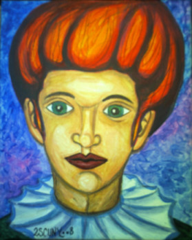Œuvre contemporaine nommée « L'androgyne aux cheveux rouges », Réalisée par STEPHANE CUNY