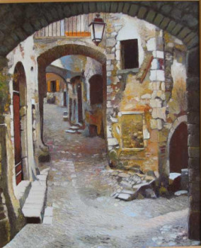 Œuvre contemporaine nommée « Ruelle médiévale », Réalisée par MARCEL DUMAS