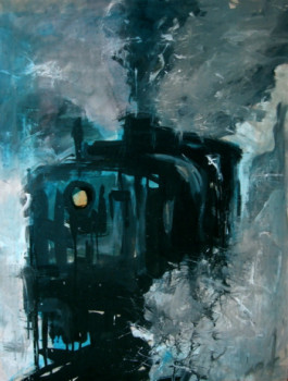 Œuvre contemporaine nommée « Le train bleu », Réalisée par CHRISTIAN MENARD