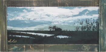 Œuvre contemporaine nommée « contre jour sur les marais », Réalisée par LUDO