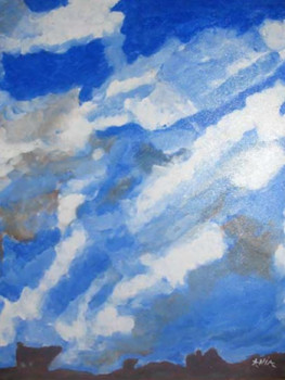 Œuvre contemporaine nommée « cumulus au dessus d'une colline », Réalisée par ANIA