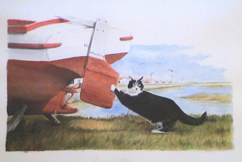 Œuvre contemporaine nommée « "chat" sur le bassin d'arcachon », Réalisée par ALCOAT