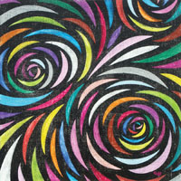 Œuvre contemporaine nommée « Renoncules multicolores », Réalisée par POLO