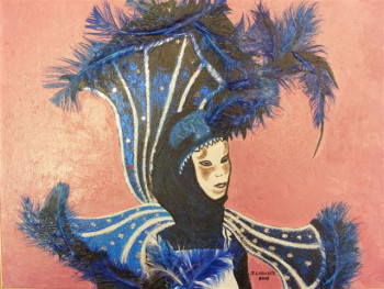 Œuvre contemporaine nommée « masque de carnaval », Réalisée par JACQUELINE LABADIE