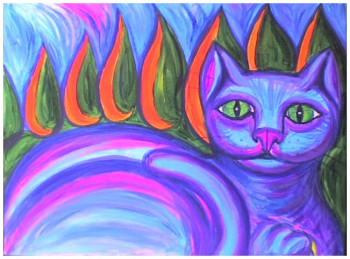 Œuvre contemporaine nommée « Die psychedelische Katze », Réalisée par STEPHANE CUNY