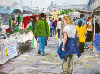 Œuvre contemporaine nommée « Le marché », Réalisée par HUGHES DE LA TAILLE