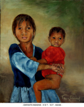Œuvre contemporaine nommée « ENFANTS INDIENS », Réalisée par FRANçOISE LEDAMOISEL