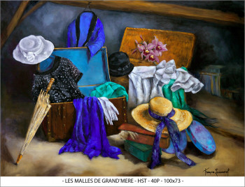 Œuvre contemporaine nommée « MALLES DE  GRAND MERE », Réalisée par FRANçOISE LEDAMOISEL
