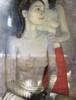 Œuvre contemporaine nommée « Deux femmes et jupe rouge », Réalisée par LARTIGUE