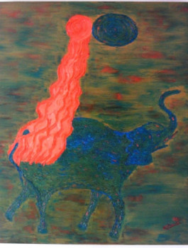 Œuvre contemporaine nommée « la flamme de la conscience », Réalisée par MARIE-ROSE ATCHAMA