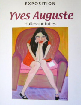 Œuvre contemporaine nommée « Jeune Fille au Fauteuil Club », Réalisée par YVES AUGUSTE