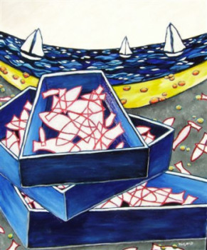 Œuvre contemporaine nommée « Retour de pêche », Réalisée par RENé-CLAUDE MIGAUD