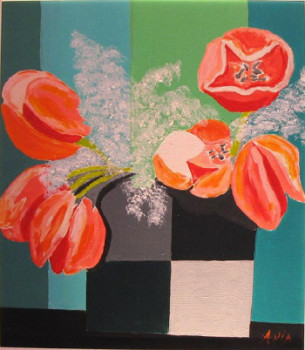 Œuvre contemporaine nommée « tulipes », Réalisée par ANIA