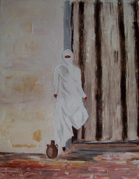 Œuvre contemporaine nommée « Nubile dans un village du sud marocain », Réalisée par ALAIN RIVIER