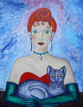 Œuvre contemporaine nommée « La dompteuse de chat », Réalisée par STEPHANE CUNY