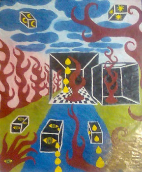 Œuvre contemporaine nommée « le chemin de ma créativité (2008) », Réalisée par SOPHIE CHABANE