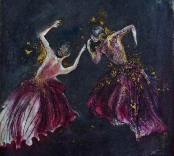 Œuvre contemporaine nommée « Duo de danse », Réalisée par LIA ANNE THIBOUT