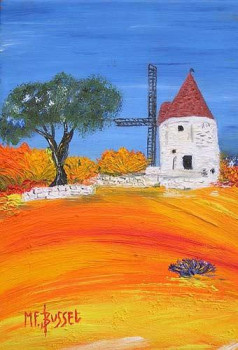 Œuvre contemporaine nommée « LE MOULIN DE DAUDET », Réalisée par MARIE-FRANCE BUSSET