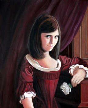 Œuvre contemporaine nommée « PORTRAIT - Jeune fille à la fleur », Réalisée par AGRISELIN