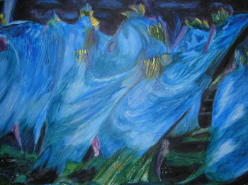 Œuvre contemporaine nommée « les danseuses bleues », Réalisée par PHILIPPE D'ARMOR