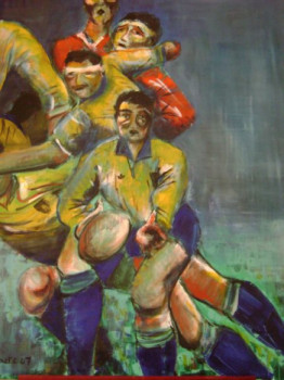 Œuvre contemporaine nommée « rugby 1 », Réalisée par ARTAXET  CAROLE