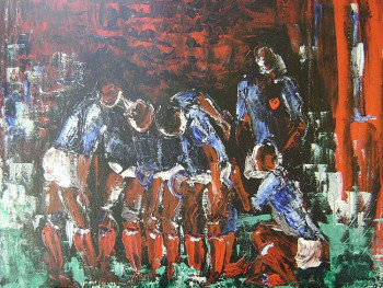 Œuvre contemporaine nommée « rugby 2 », Réalisée par ARTAXET  CAROLE
