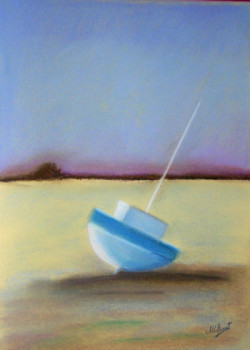 Œuvre contemporaine nommée « bateau au petit matin », Réalisée par ARCENCIELDEMARIE