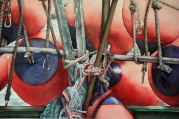 Œuvre contemporaine nommée « Rouge de Pêche », Réalisée par YVES SIGNOR