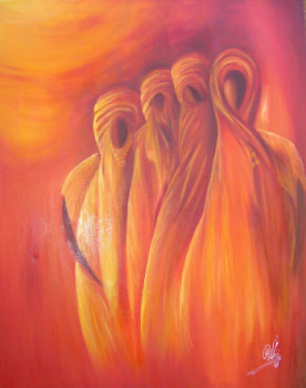 Œuvre contemporaine nommée « a.i 259 2008 », Réalisée par IDRISS LE PEINTRE DU SAHEL