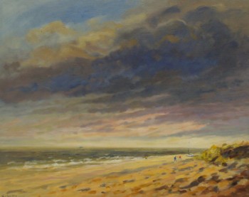 Œuvre contemporaine nommée « plage de la Manche », Réalisée par LUCIEN COWLEY