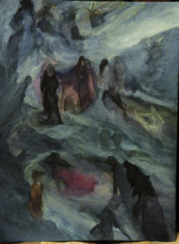 Œuvre contemporaine nommée « Les fantômes de Montmartre 1 », Réalisée par NADINE SANTAMARIA