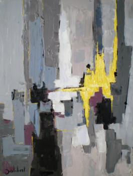 Œuvre contemporaine nommée « Jaune sur fond gris », Réalisée par FRANCIS JALIBERT