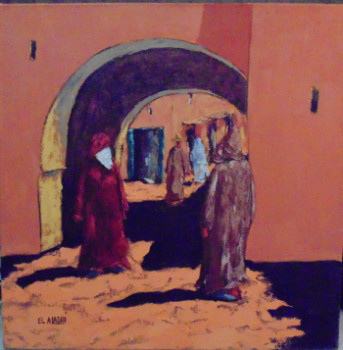 Œuvre contemporaine nommée « Ruelle à Marrakech », Réalisée par ABDALLAH EL ALAOUI