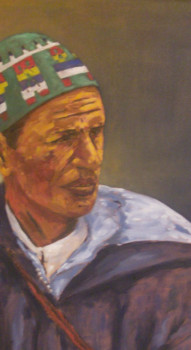 Œuvre contemporaine nommée « Un marocain (détail) », Réalisée par ABDALLAH EL ALAOUI