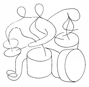 Œuvre contemporaine nommée « batteur de jazz 2 », Réalisée par JANPOL PORTALIS