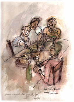Œuvre contemporaine nommée « la fondue  », Réalisée par JANPOL PORTALIS